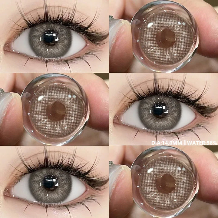 Rynx | New 1 Pair of Contact Lenses in Natural Color for Eyes Blue Lenses Gray Pupil Lens Brown Lens Yearly Cosmetic Green Contacts
