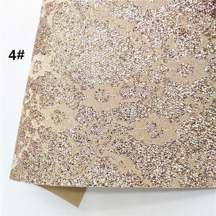 Lisslune | Leopard Print Glitter Lace Synthetic Leather Craft Sheets - Ultimate DIY Creations Kit