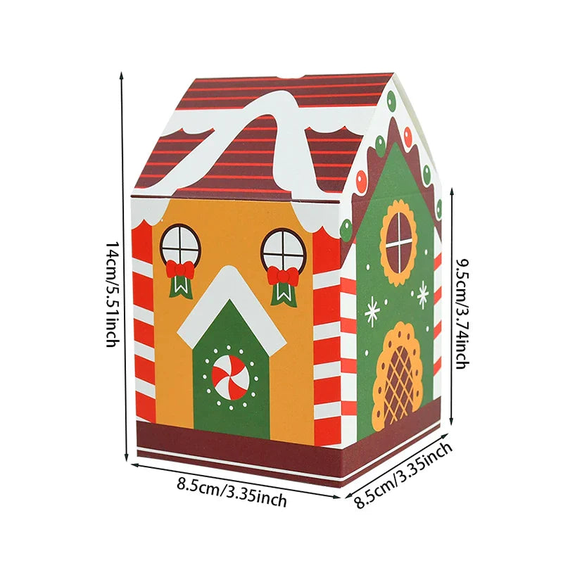 Rynx 4-piece Christmas House-shaped Candy Box Cartoon Merry Christmas Gift Packaging Chocolate Box Christmas 2025 New Year's Party Children's Gifts