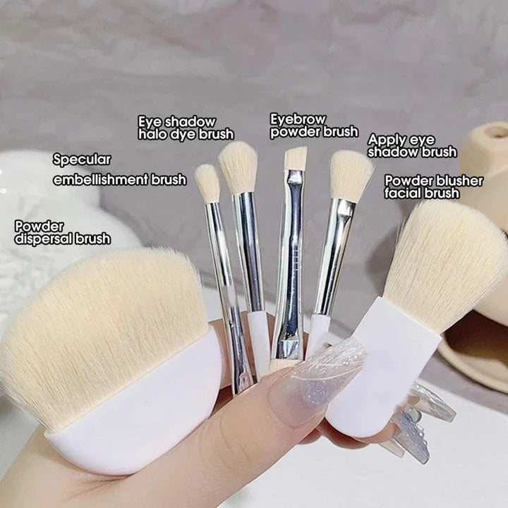 Rynx | 6-piece Mini Makeup Brush Set Professional Portable Foundation Concealer Eyeshadow Powder Blush Brush Beauty Makeup Tool