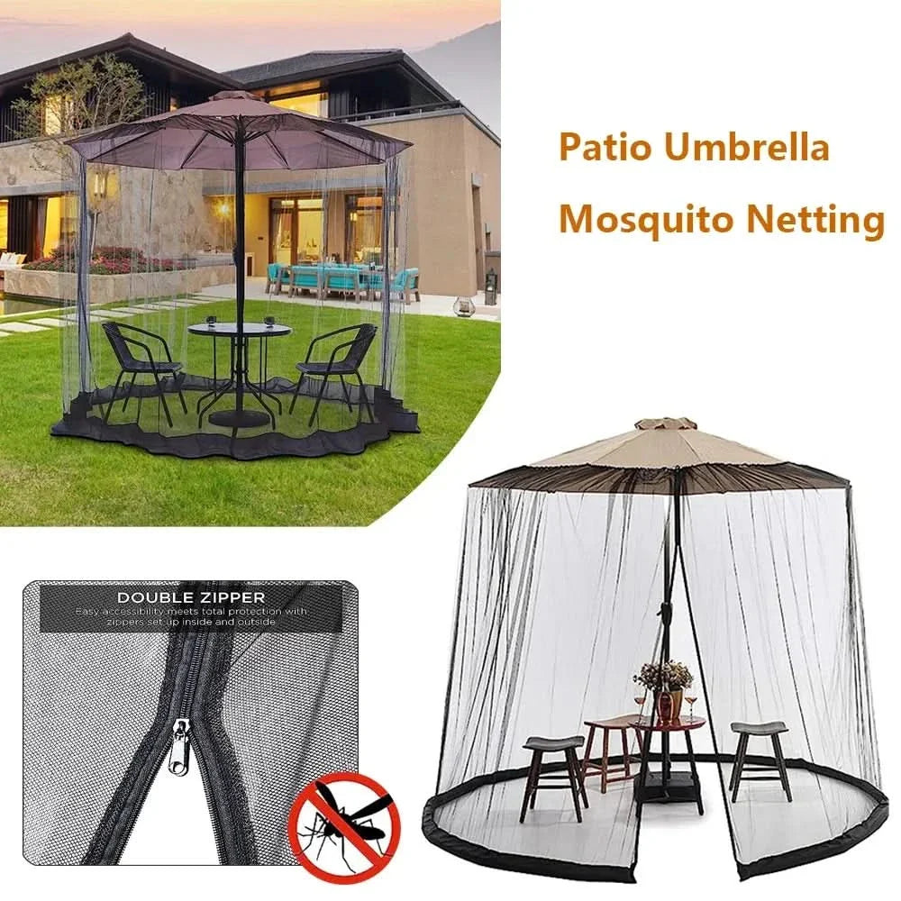Lisslune | Mosquito net for sun umbrellas up to 4 m – Adjustable & with zipper