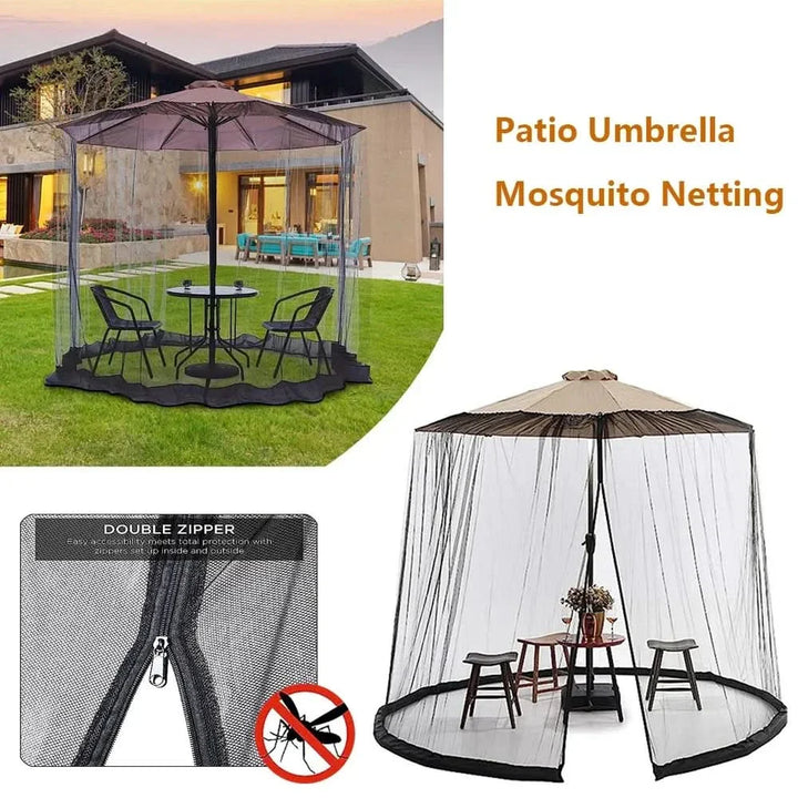 Lisslune | Mosquito net for sun umbrellas up to 4 m – Adjustable & with zipper