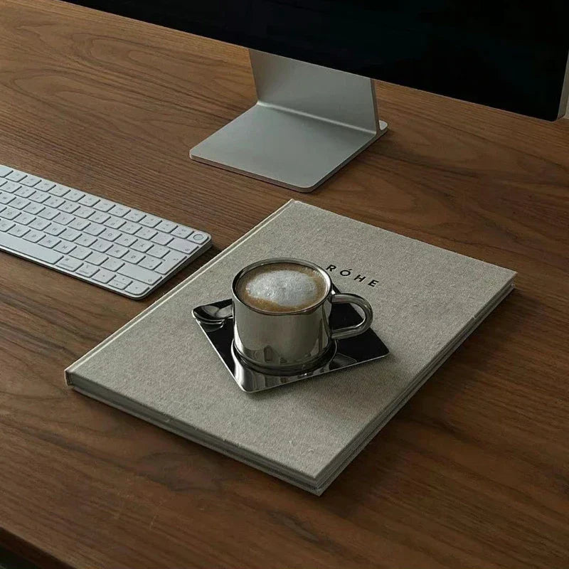 Lisslune | Stainless Steel Coffee Cup and Tray