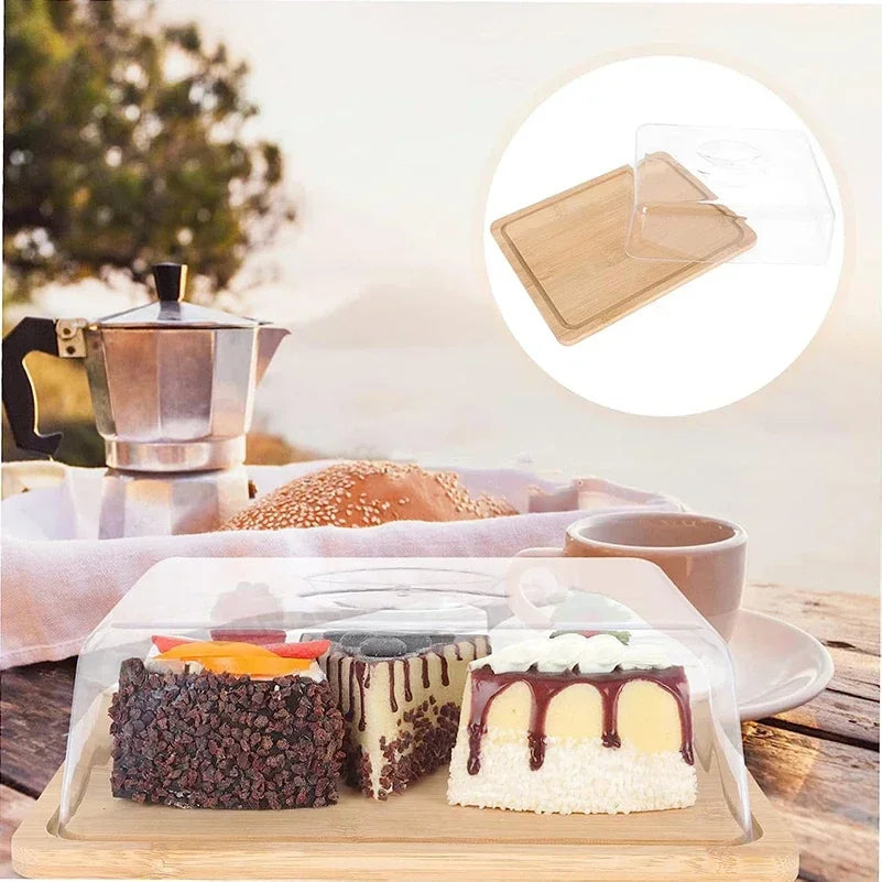 Lisslune | Rectangular cheese and butter dish with bamboo board