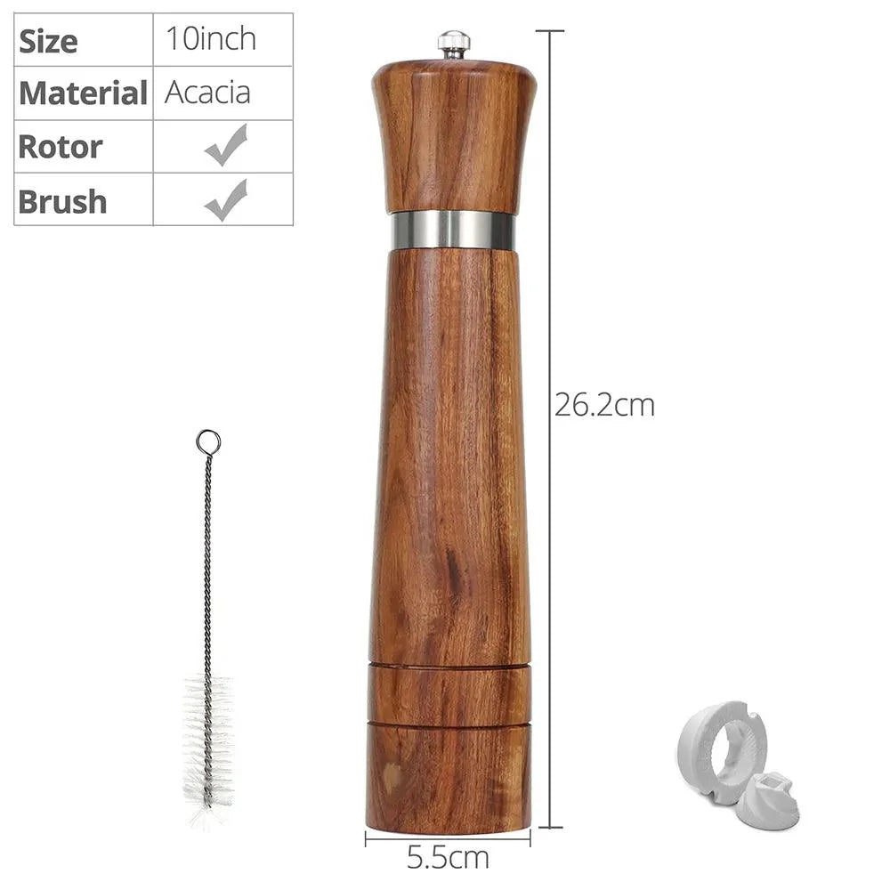Lisslune | Customizable Ceramic Mill Acacia Wood Pepper Mill for Gourmets