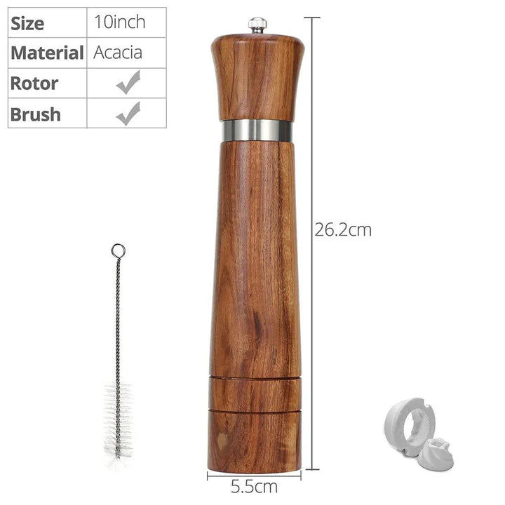 Lisslune | Customizable Ceramic Mill Acacia Wood Pepper Mill for Gourmets