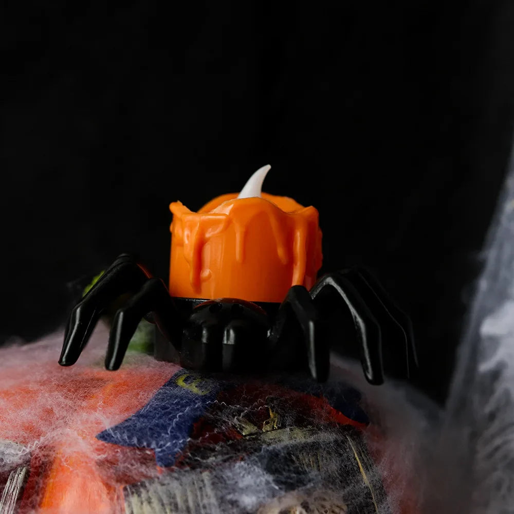 Rynx | Halloween Decoration Pumpkin Lantern Ornament LED Electronic Candle Light Party Supplies Decoration Prop Spider Night Light