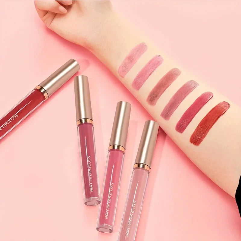 Rynx | 6Set Matte Lipstick AB two Sets Non-Staining with Cup Mouth Red Lipstick Moisturizing Long-Lasting Not Easy to Fade Lipstick