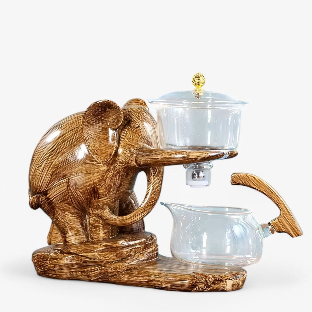 Lisslune | Elephant Glass Tea Set with Heat-Resistant Pot
