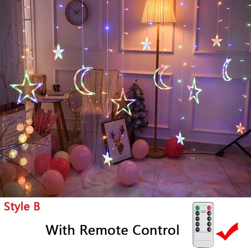 Rynx | Christmas lights 2024 light chain fairy garland curtain decoration for the holidays 2025 New Year decoration 220V/110V/battery