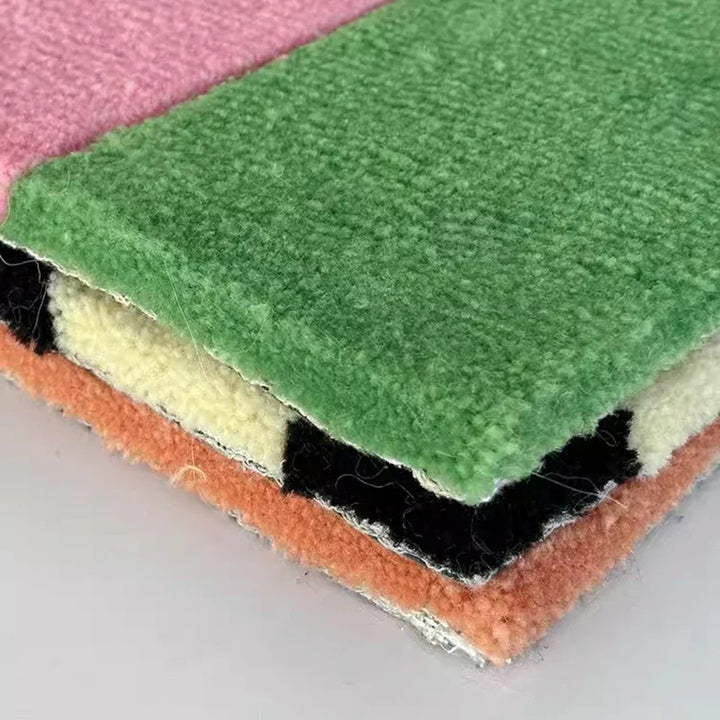 Rynx | Handmade Tufting Seat Cushion Mat Soft Square Geometric Grid Chair Sofa Pad Hanging Wall Decoration Tapestry Home and Office Decoration