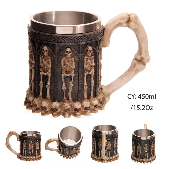 Lisslune | Medieval Dragon Resin Stainless Steel Mug as Coffee Mug or Tea Mug