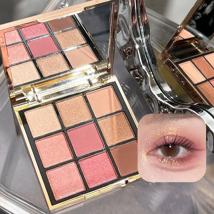 Rynx | New Glitter Eyeshadow Palette Pink Brown Pearl Gold Matte Shadows Nude Long-lasting Highlighter Powder Shiny Eye Cosmetics