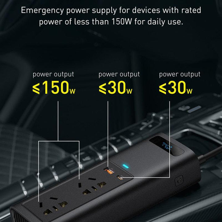 Lisslune | 150W Car Power Inverter with LED Display - The essential travel companion for all your charging needs