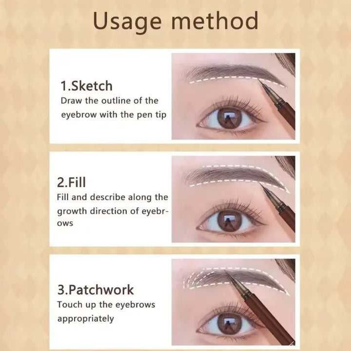 Rynx | Waterproof Liquid Eyebrow Pencil Makeup for Women Easy to Color Eyebrow Pencil 0.01MM Ultra Thin Tip Eye Makeup Cosmetics