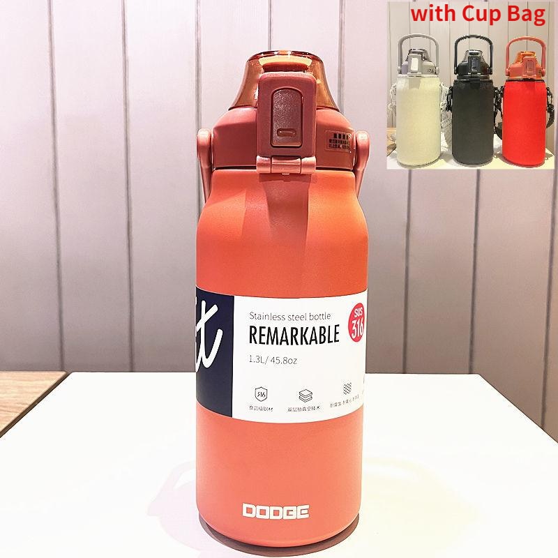 Lisslune | Stainless Steel Built-in Straw Camping Thermos