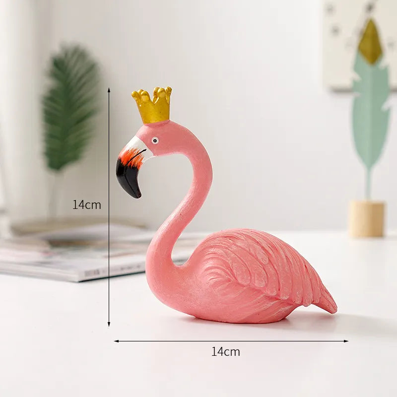 Lisslune | Nordic Flamingo Figurine Figure Statue Sculpture Living Room Office Wedding Party Ornaments Home Decor Decoration Accessories