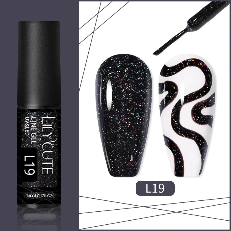 Rynx | 5ML Silver Metallic Painter Liner Gel Nail Polish Super Bright Mirror Drawing Gel Semi Permanent Line French Nail Art