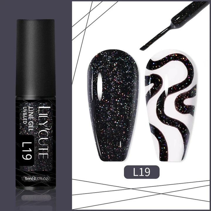 Rynx | 5ML Silver Metallic Painter Liner Gel Nail Polish Super Bright Mirror Drawing Gel Semi Permanent Line French Nail Art
