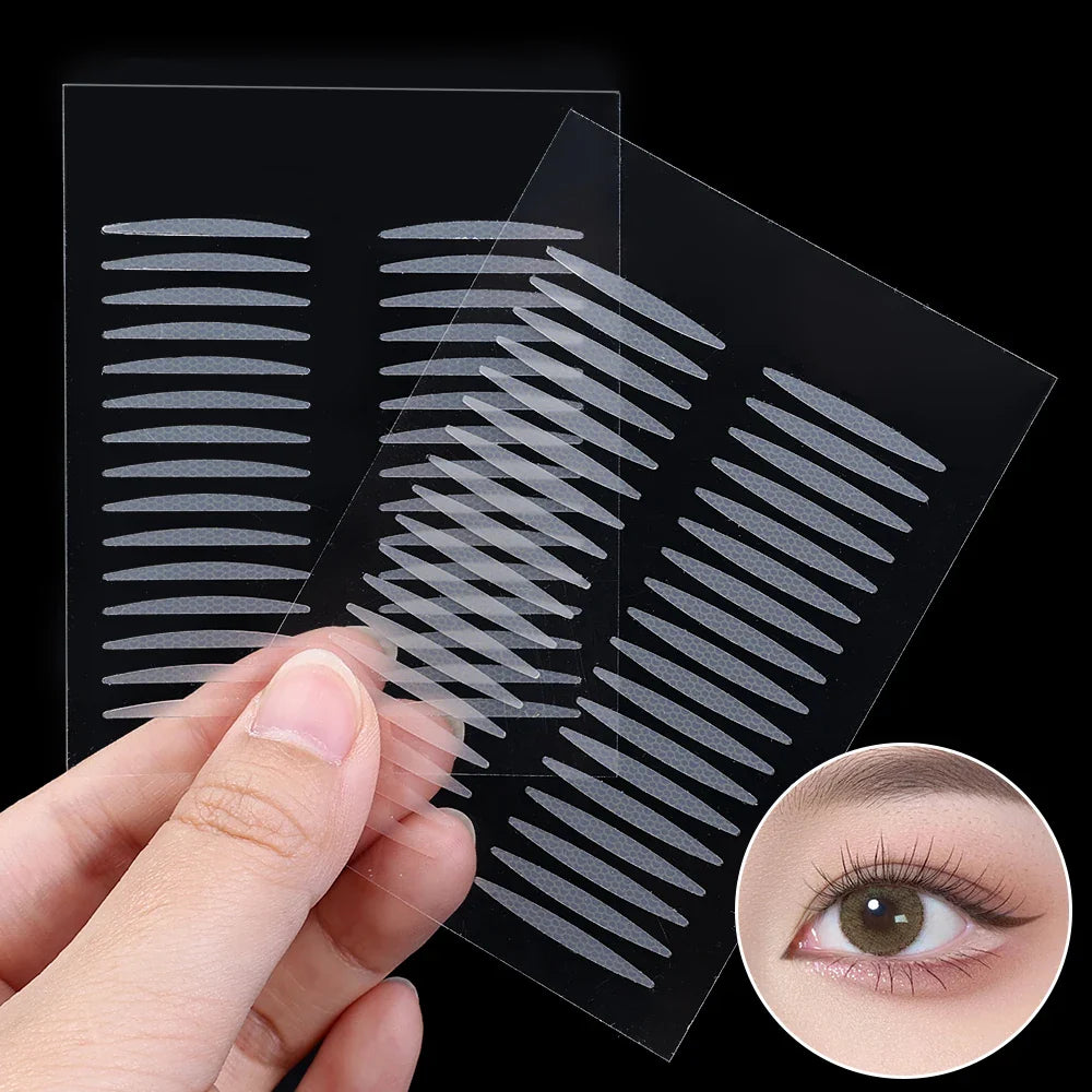 Rynx | Invisible Double Eyelid Patch Mesh Olive-shaped Eyelid Strips Self-adhesive Waterproof Sweat-resistant Natural Eyelifting Tape Makeup