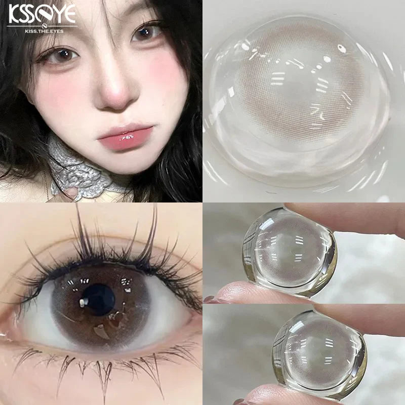 Rynx | 1 Pair New 0~-8.00 Myopia Lenses Colorful Contact Lenses with Power Natural Water Light Lenses High Quality Beauty Pupil