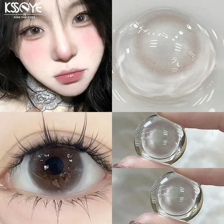 Rynx | 1 Pair New 0~-8.00 Myopia Lenses Colorful Contact Lenses with Power Natural Water Light Lenses High Quality Beauty Pupil