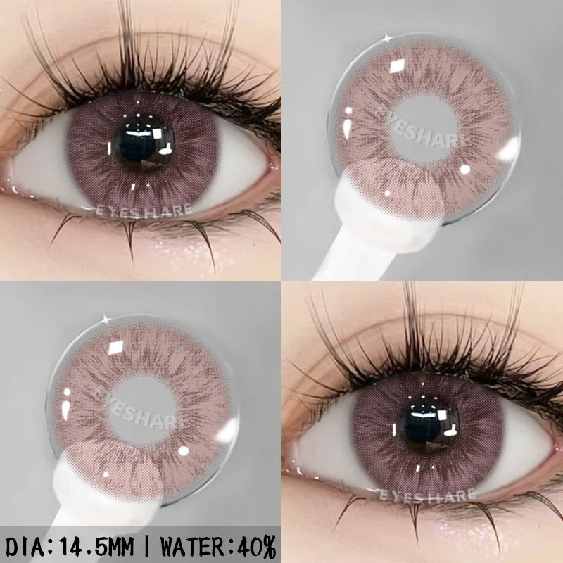Rynx | 1 Pair New Color Contact Lenses for Eyes Purple Lenses Gray Pupil Lens Brown Eye Lens Annual Cosmetic Blue Eye Contacts