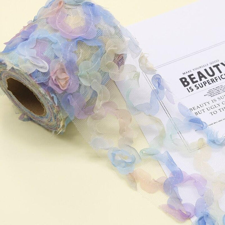 Lisslune | Vibrant Rainbow Mesh Ribbon Set: Essential Craft Supplies for DIY Projects and Events