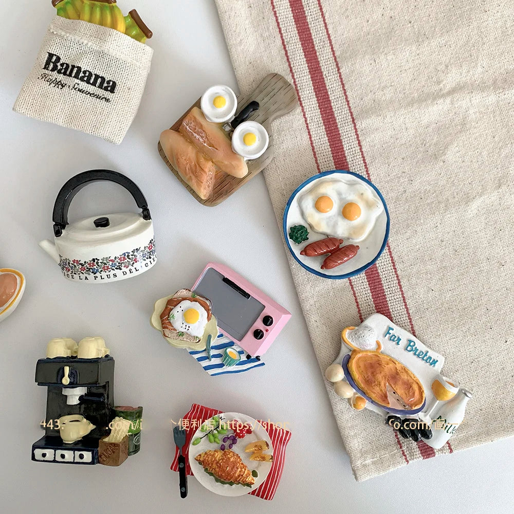 Rynx | Korean in the breakfast refrigerator sticker magnet food Nordic magnetic decoration iron-absorbing stone coffee machine