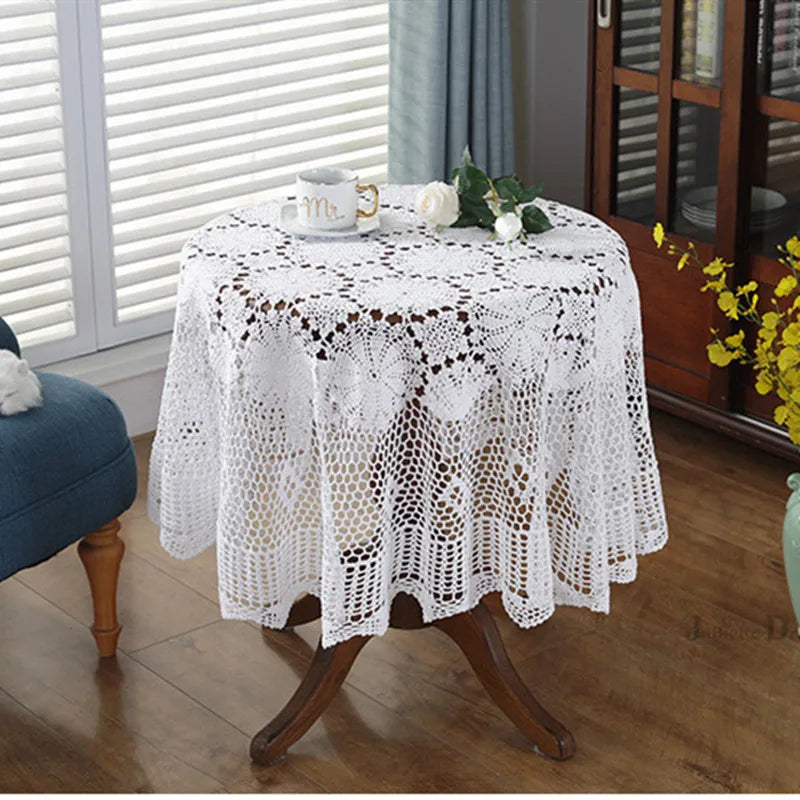 Rynx Super Elegant Tablecloths Nordic Rural Lace Tablecloth Crochet Square Tablecloths Dinner Napkins Christmas Tablecloth Sale