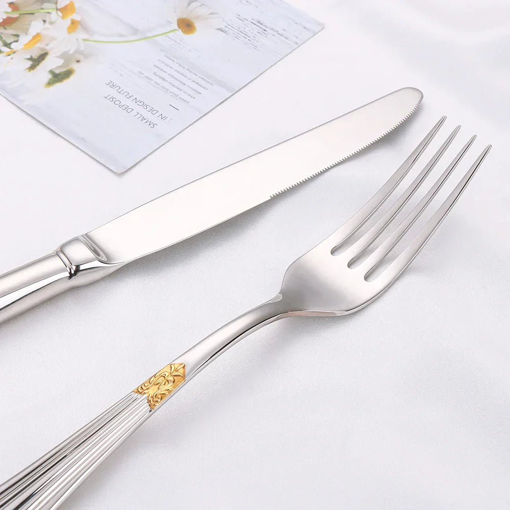 Lisslune | Elegant cutlery set in gold design
