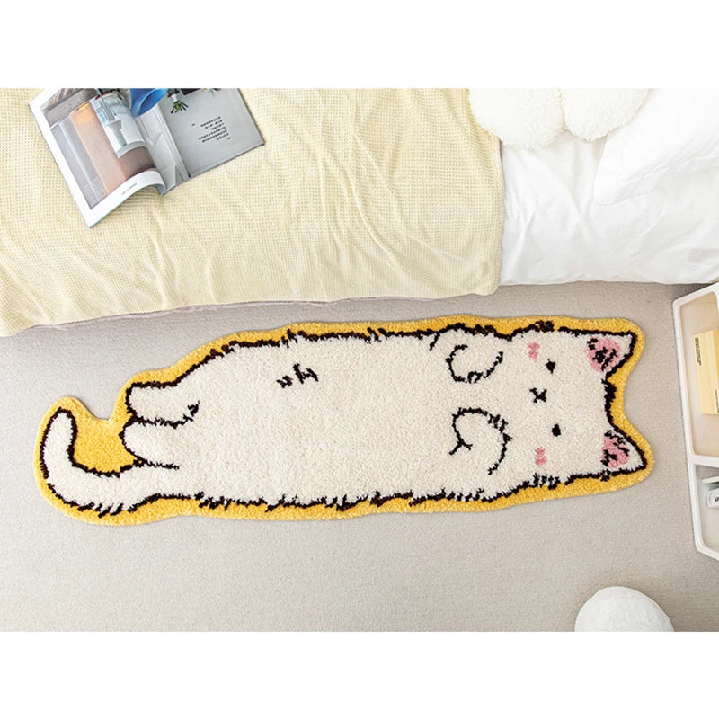 Rynx | Tufting Cat Bed Nightstand Mat Fluffy Rug Bathroom Floor Pad Nursery Cartoon Floor Mat Bedroom Floor Mat Aesthetic Home Decor Winter Decor