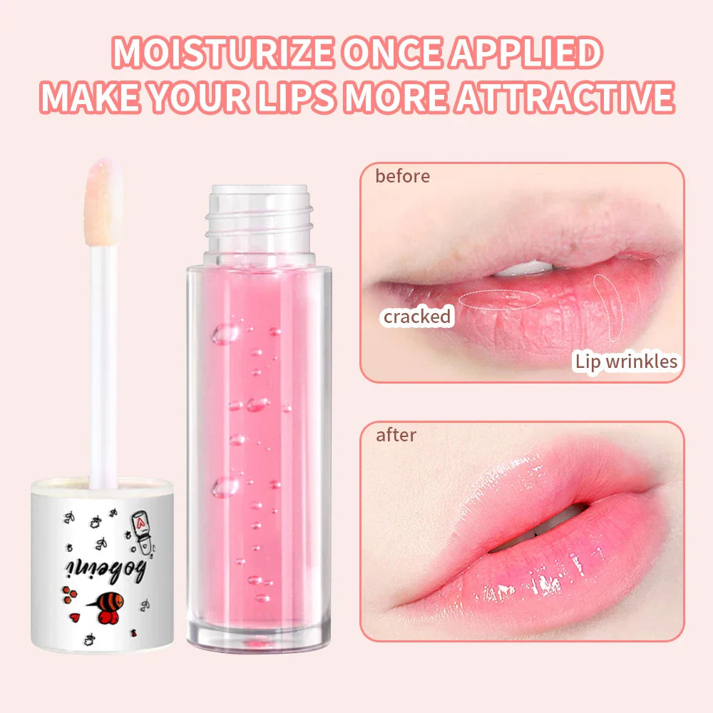 Rynx | Peach Honey Lip Oil alleviates dryness moisturizing lipstick fills lip lines water-light lip large brush head lip balm makeup cosmetics