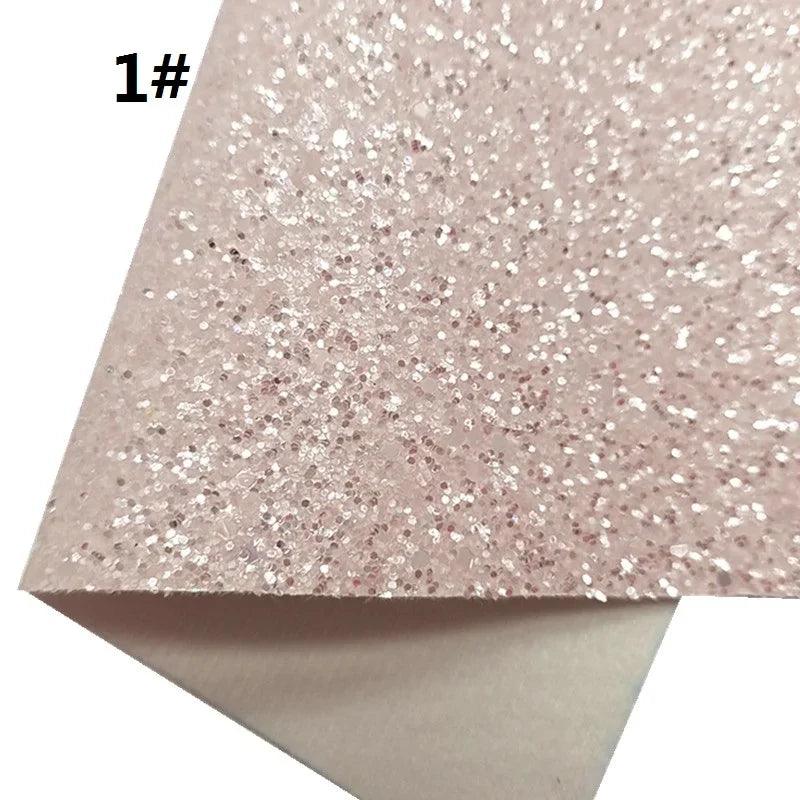 Lisslune | Sparkling Pink Chunky Glitter Synthetic Leather Craft Sheets - Essential for DIY Creators