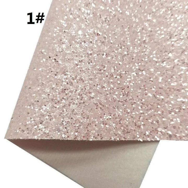 Lisslune | Sparkling Pink Chunky Glitter Synthetic Leather Craft Sheets - Essential for DIY Creators