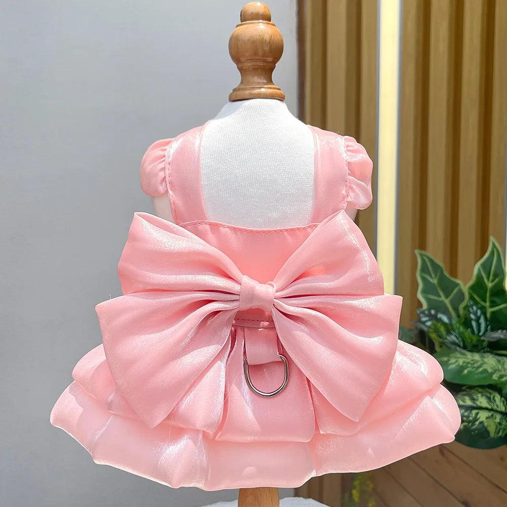 Lisslune | Charming Striped Butterfly Midi Dress for Small Dogs - Ideal for Special Occasions