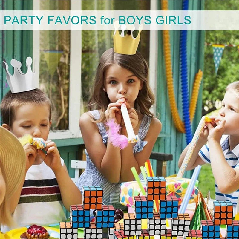 Rynx 10 pieces mini magic cubes children's birthday party gifts accessories children's learning toy goodie bag piñata filler price 3x3cm