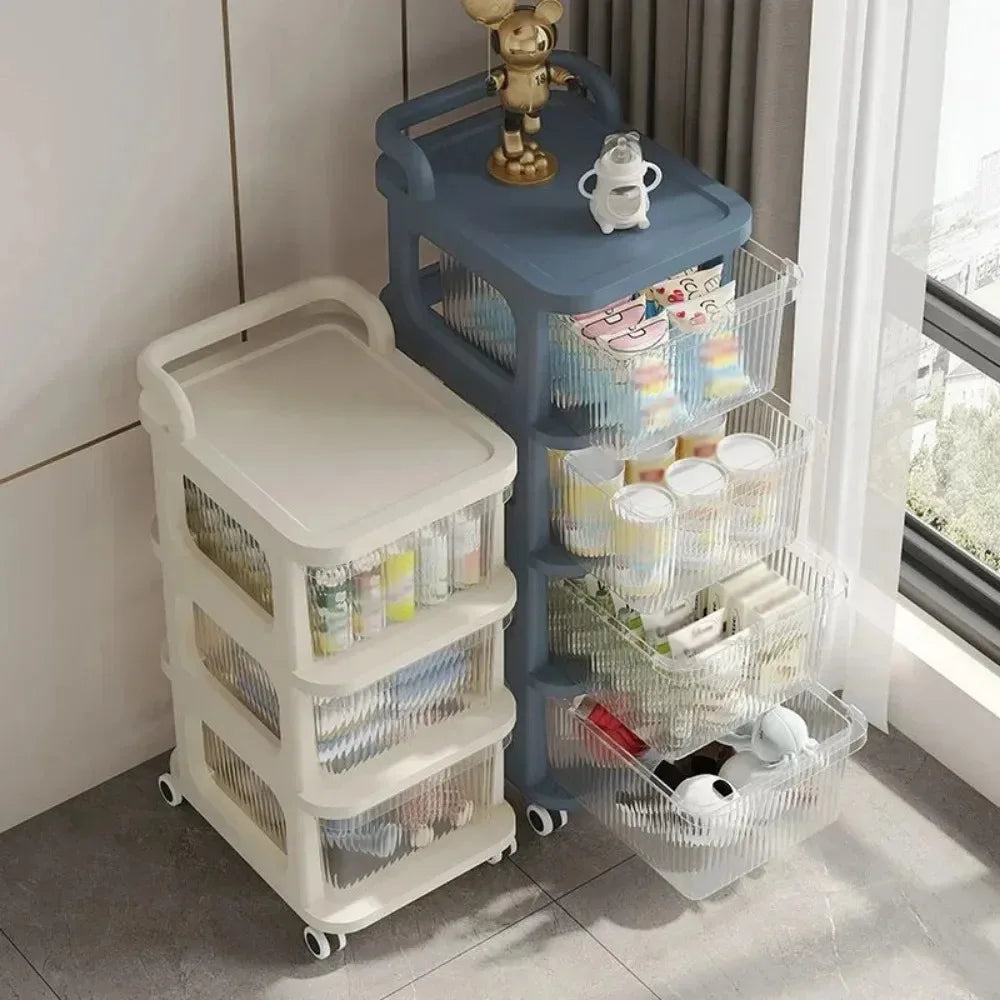 Rynx | Drawer Style Storage Cabinet Multi-layer Milk Oil Wind Storage Shelf Children Transparent Drawer Cabinets High Capacity Cart