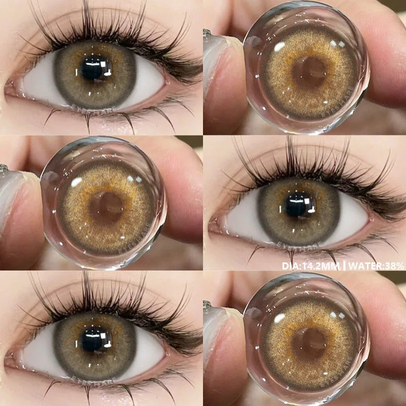 Rynx | New 1 Pair of Contact Lenses in Natural Color for Eyes Blue Lenses Gray Pupil Lens Brown Lens Yearly Cosmetic Green Contacts