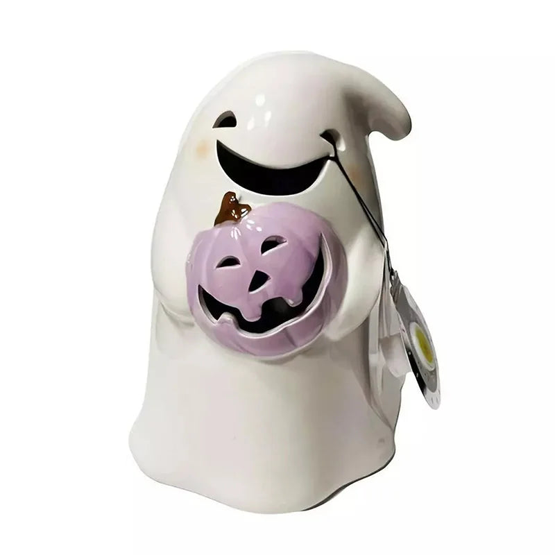Rynx | Halloween Ghost Ornament Creative Pumpkin Bat Cat Bow Style Resin Ornament Home Living Room Bedroom Office Desk Decoration