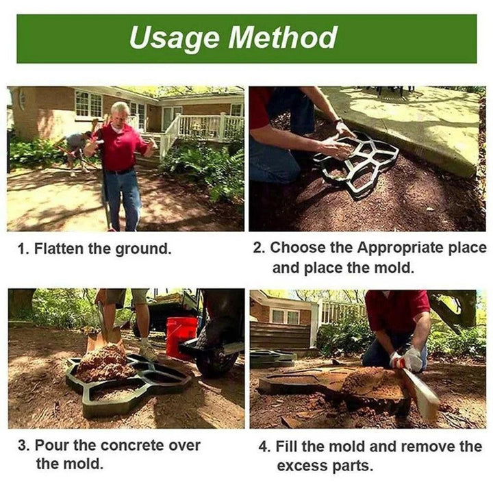 Lisslune | Versatile DIY concrete path mold for personalized garden paths and driveways