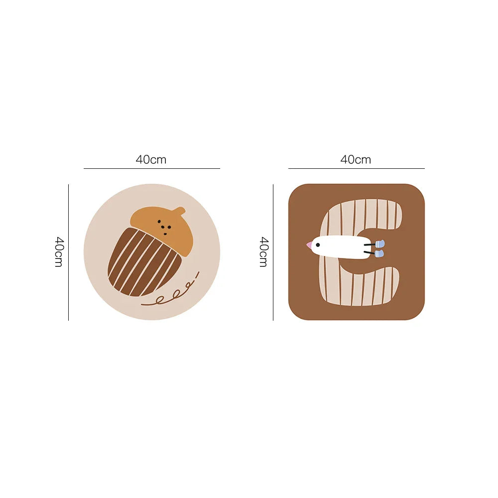 Rynx | Cartoon Tufting Seat Cushion Soft Round Square Bird Pine Cone Floor Chair Pad Home Office Warm Decoration Autumn Winter 40x40cm
