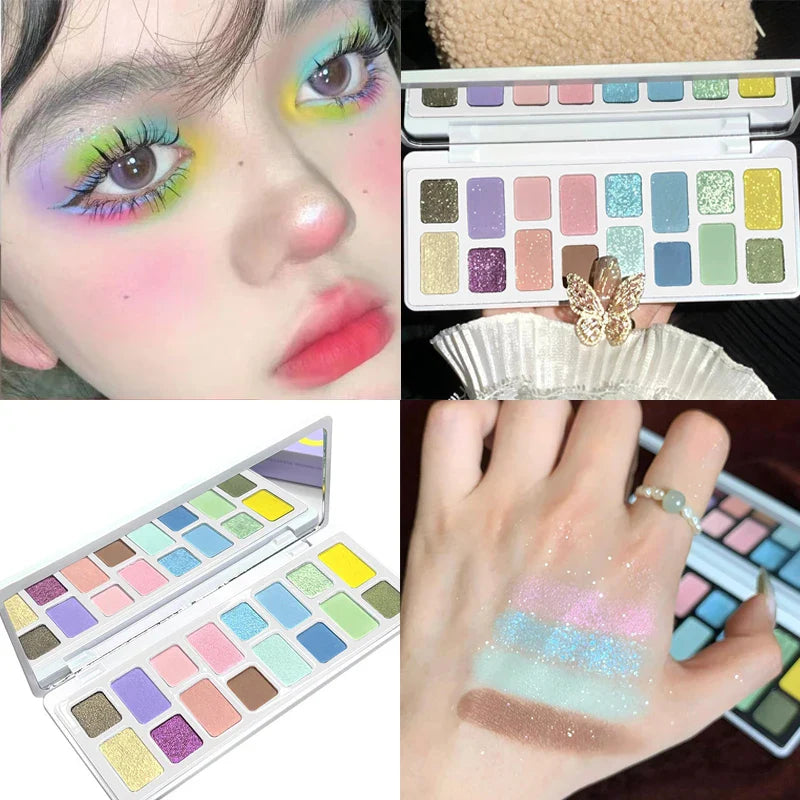 Rynx | Eyeshadow palettes Blue Green Earth tones Eyeshadow Spring Summer Cool tones Shadow Palette Matte Eye pigments Korea Makeup