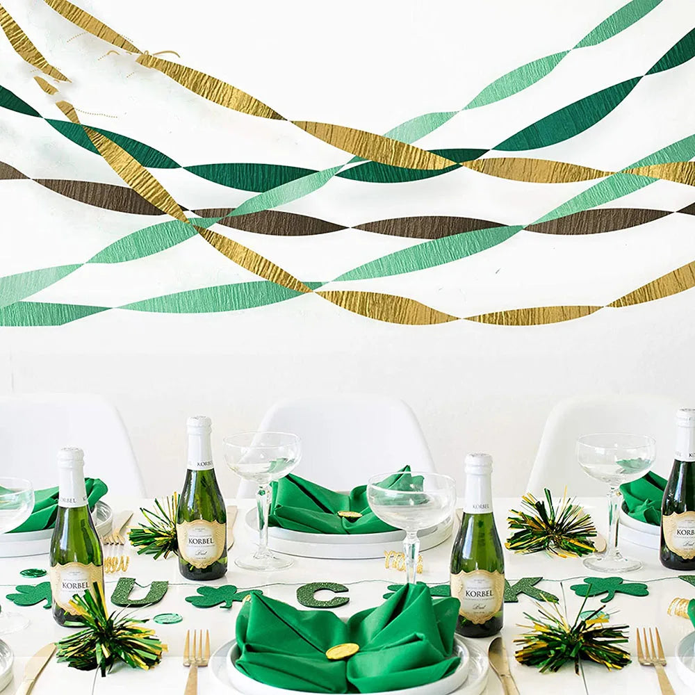 Rynx | 4 Rolls Crepe Paper Streamer Rolls Hanging Party Decoration Jungle Safari Birthday Decoration Wedding Birthday Party Background Streamer