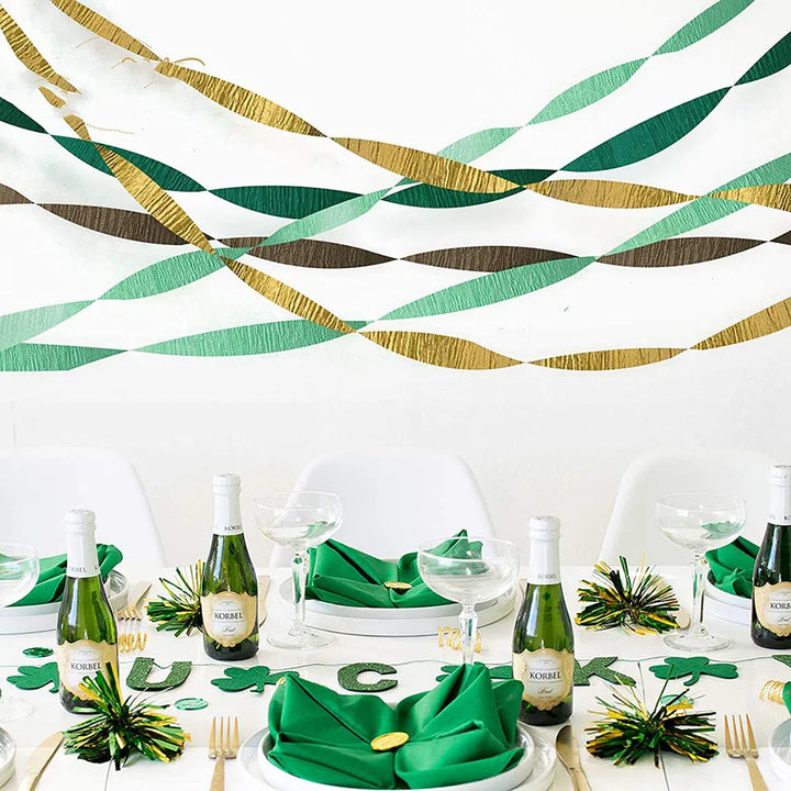 Rynx | 4 Rolls Crepe Paper Streamer Rolls Hanging Party Decoration Jungle Safari Birthday Decoration Wedding Birthday Party Background Streamer