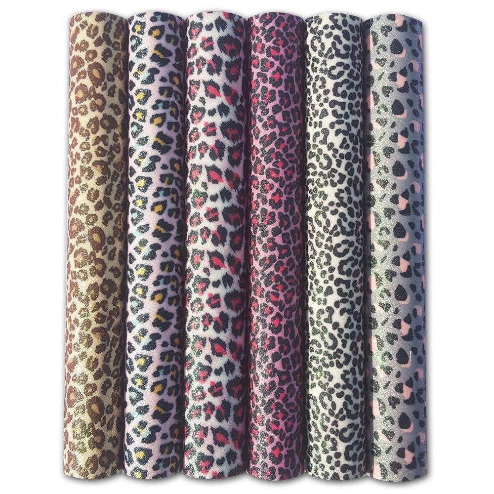 Lisslune | Glittering Leopard Print Synthetic Leather Craft Roll: Ignite Your Creative Spirit!