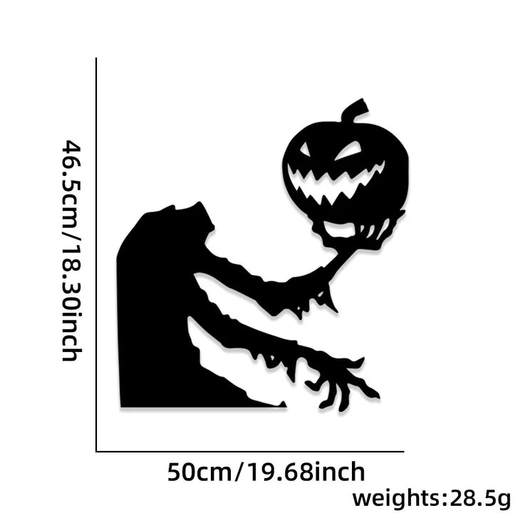 Rynx | Black Halloween Decoration Skeleton Hand Pumpkin Door Sticker Ghost Festival Party Decor Grinning Mouth Wall Sticker Happy Halloween