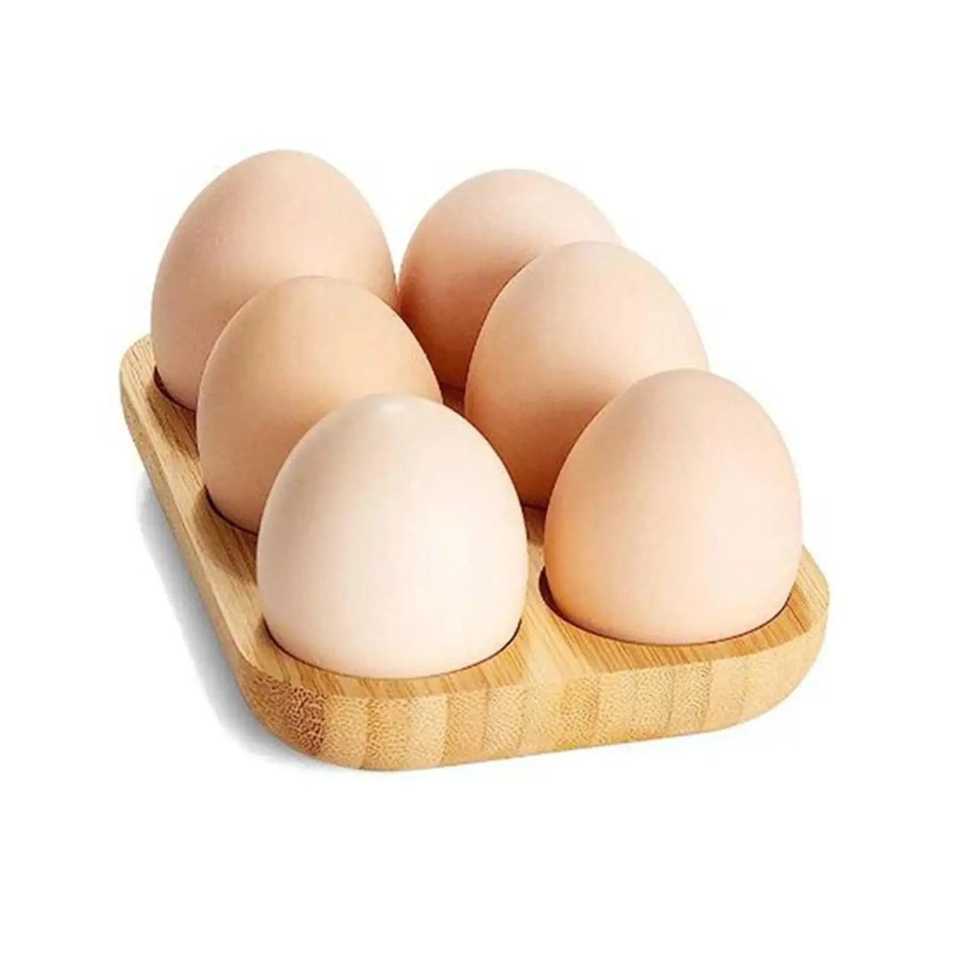 Lisslune | Stylish double-layer wooden egg organizer for chic kitchen decoration