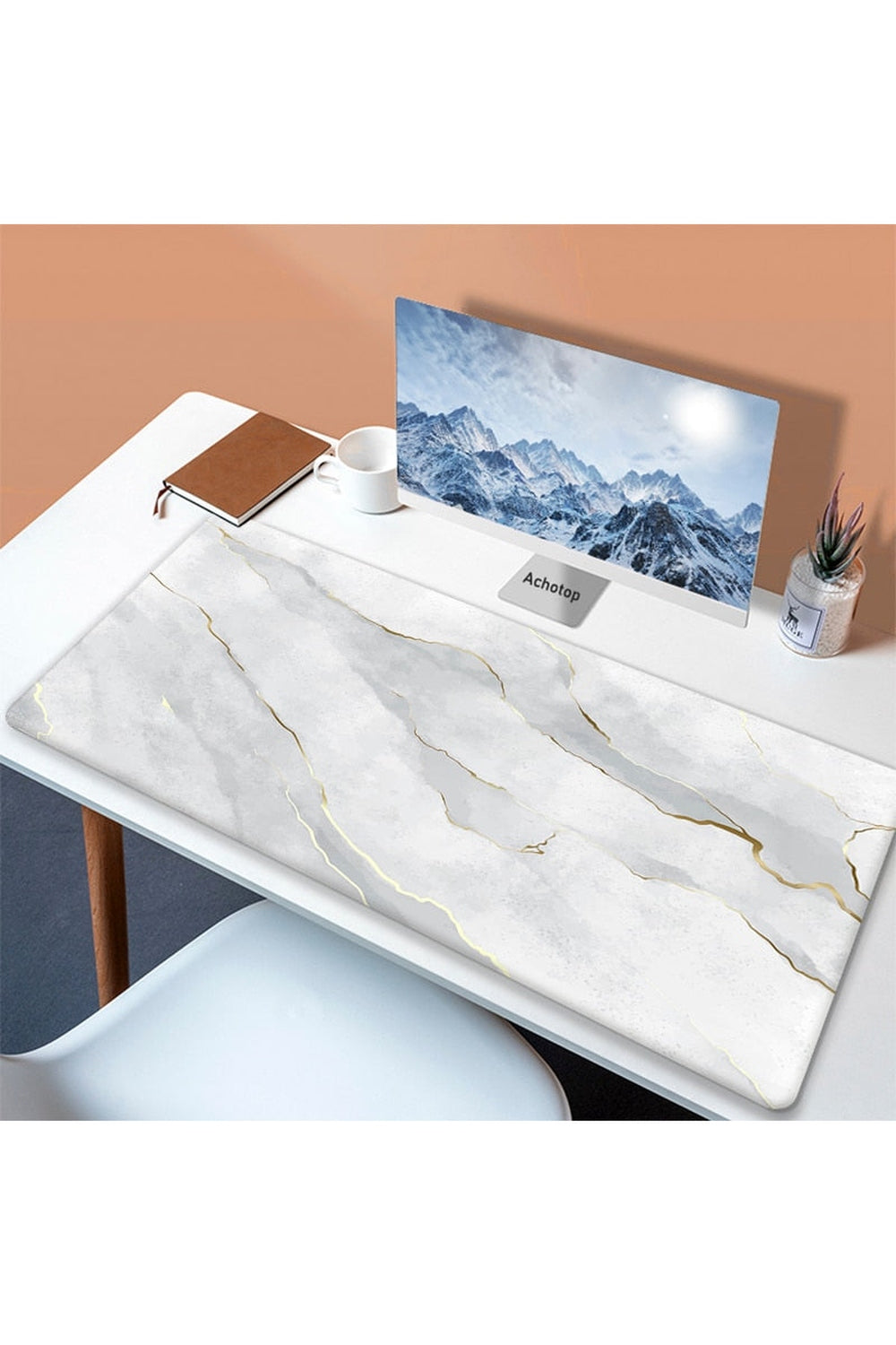 Lisslune | White Art Mouse Pad Desk Mat