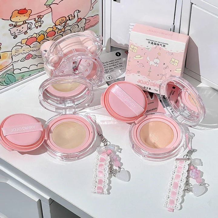 Rynx | Sweet Cat Air Cushion Compact Cream Hydrating High Coverage Foundation Oil Control Concealer BB Cream Korean Makeup Base Cosmetics